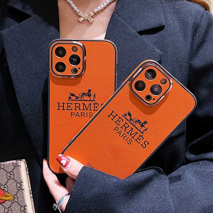 エルメス風 オレンジ iphone 14プラス スマホケース