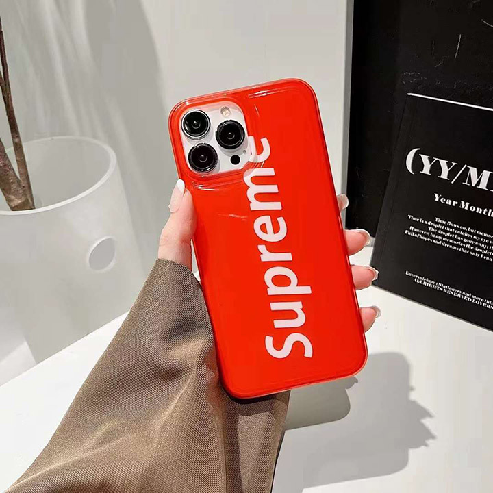 赤 アイフォーン 13 スマホケース supreme風