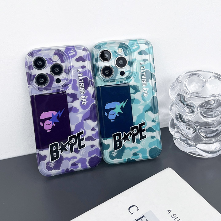 ア・ベイシング・エイプ bape 半透明 アイフォン 15pro max スマホケース